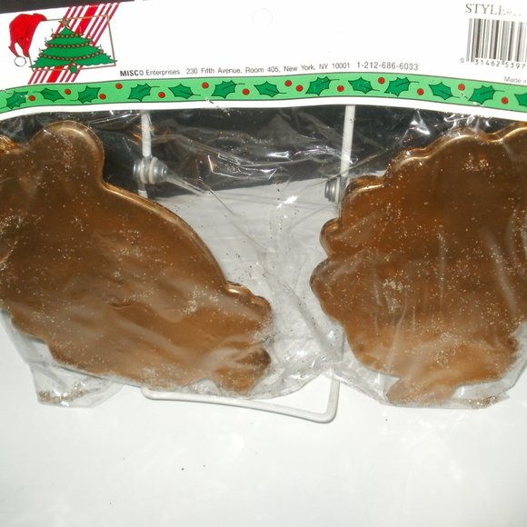 2 Pair Gold Tone Venetian Mask Christmas Ornament - Picture 3 of 3